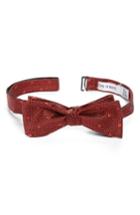 Men's Calibrate Textured Dot Silk Bow Tie, Size - Orange