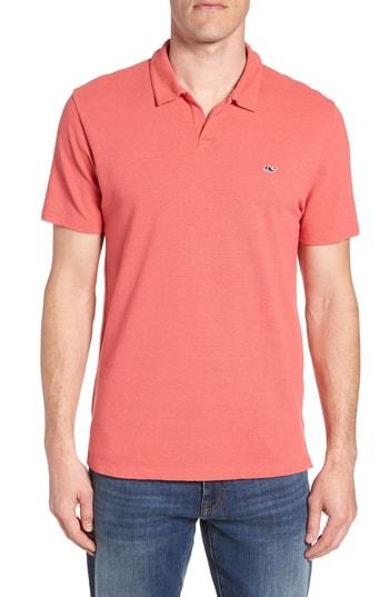 Men's Vineyard Vines Solid Linen & Cotton Polo - Red