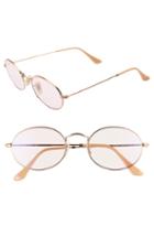 Women's Ray-ban Evolve 54mm Polarized Oval Sunglasses - Gold/ Pink Solid
