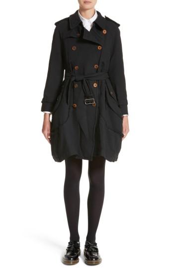 Women's Comme Des Garcons Double Breasted Coat - Black