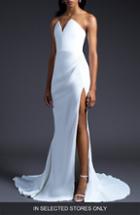 Women's Cushnie Slit Hem Strapless Column Wedding Dress, Size In Store Only - White
