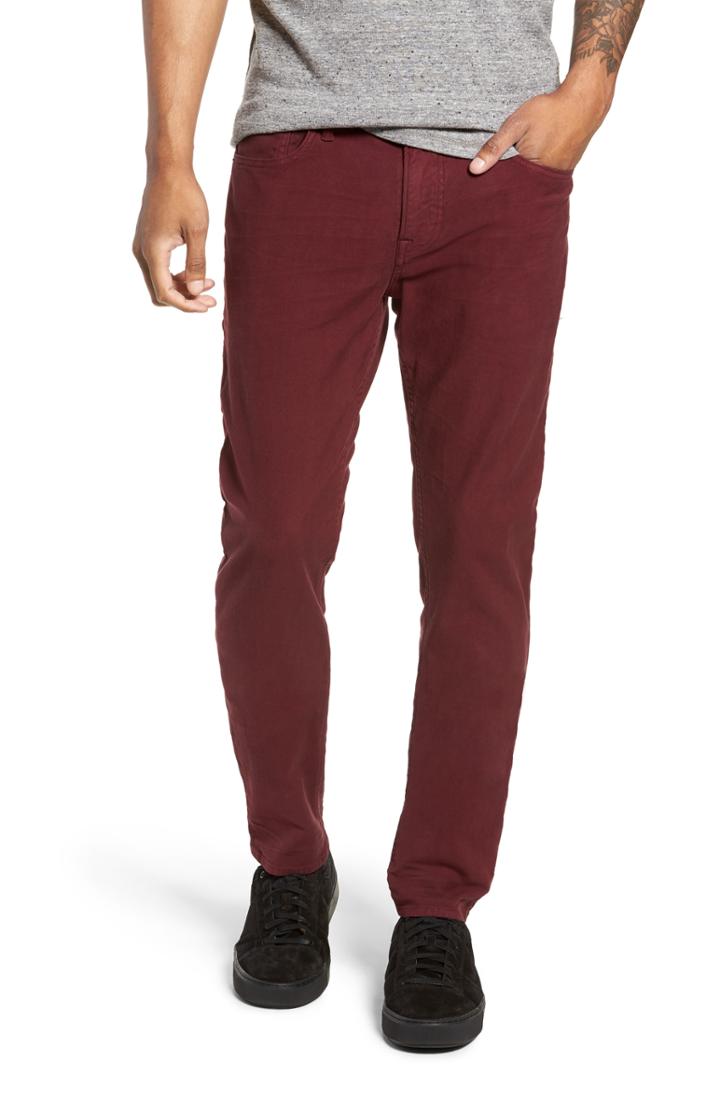 Men's Hudson Jeans Axl Skinny Fit Twill Jeans - Burgundy