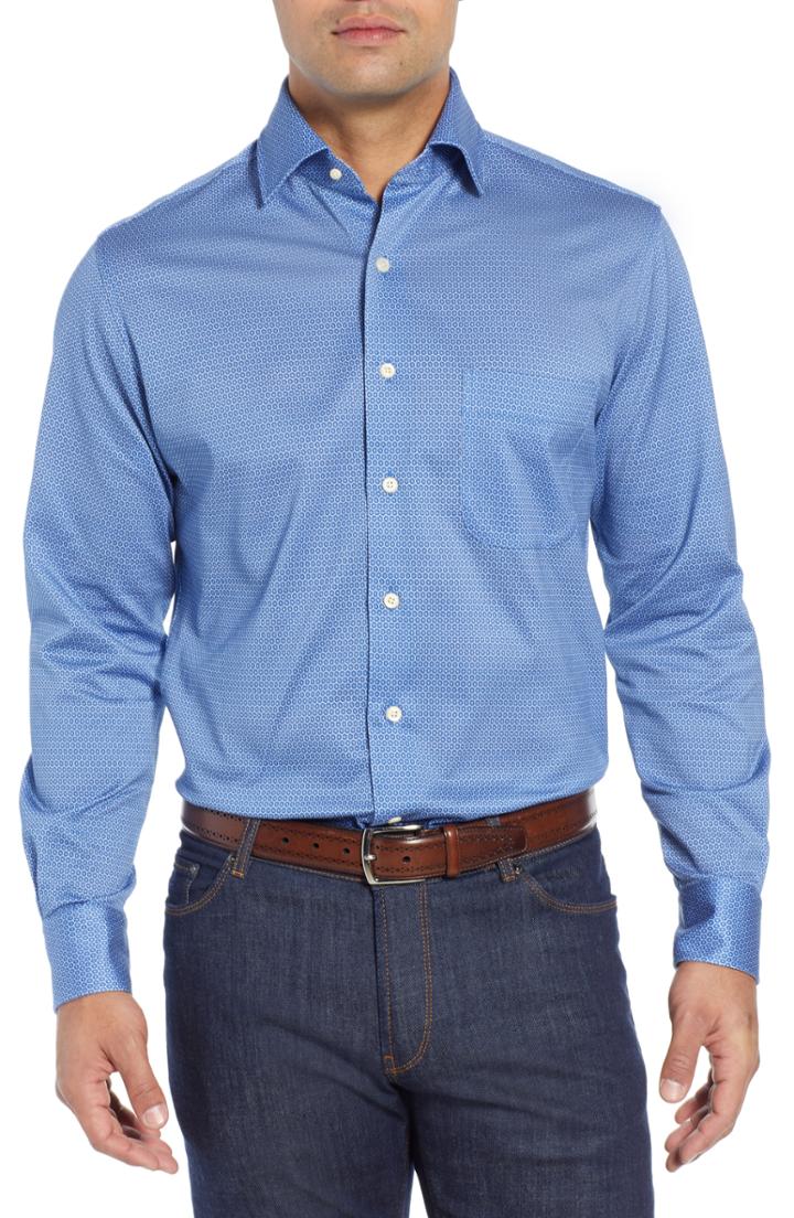 Men's Peter Millar Schwinn Sport Shirt - Blue
