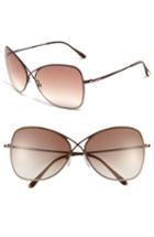 Women's Tom Ford 'colette' 63mm Oversized Sunglasses - Shiny Brown/ Brown Gradient