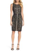 Petite Women's Adrianna Papell Lace Sheath Dress P - Black