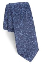 Men's Calibrate Lindsay Floral Print Silk & Cotton Tie, Size - Blue
