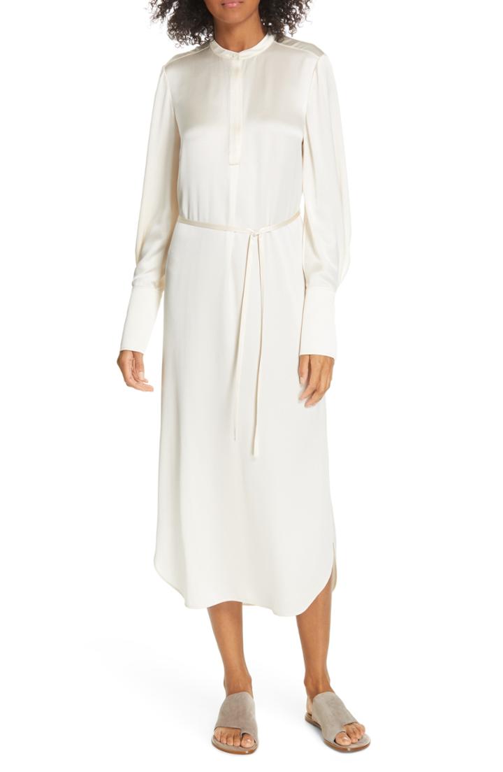 Women's Vince Silk Shirtdress - Ivory