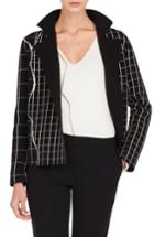 Women's Akris Reversible Windowpane Sweater Jacket - Black