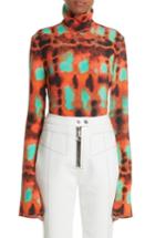 Women's Ellery Yuppie Printed Silk Turtleneck Us / 6 Au - Orange