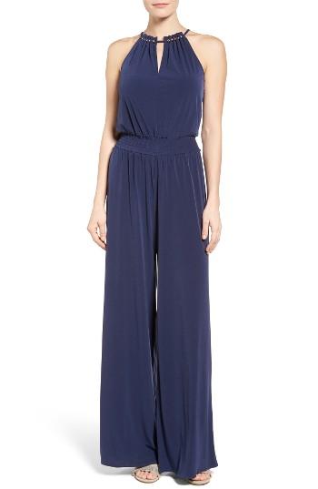 Women's Michael Michael Kors Embellished Smocked Waist Jumpsuit