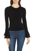 Women's Habitual High Neck Satin Charmeuse Blouse - Black