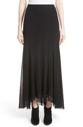 Women's Fuzzi Tulle High/low Maxi Skirt - Black