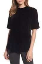 Women's Eileen Fisher High Neck Velvet Top - Black