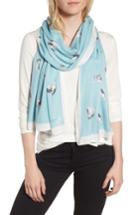 Women's Kate Spade New York Mini Husky Dog Print Oblong Scarf, Size - Blue