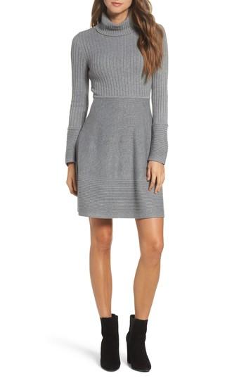 Women's Eliza J Turtleneck Sweater Dress - Grey