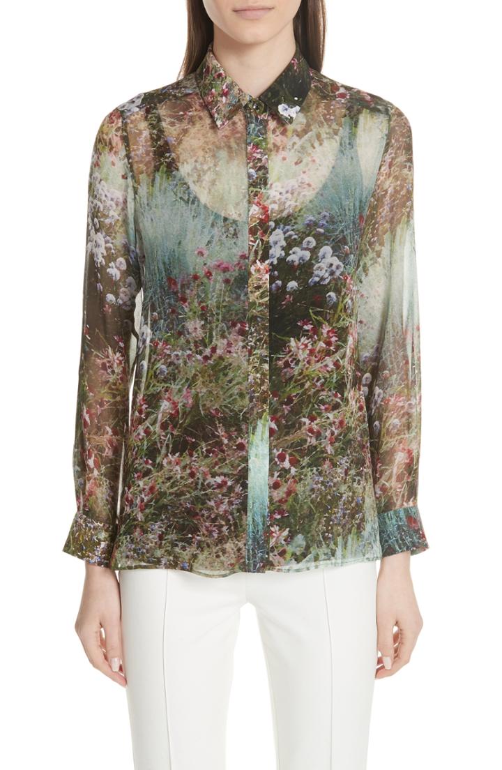 Women's Max Mara Selim Print Silk Blouse