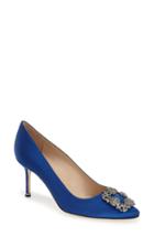 Women's Manolo Blahnik 'hangisi' Pointy Toe Pump Us / 37eu - Blue