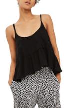 Women's Topshop Peplum Camisole Us (fits Like 6-8) - Black