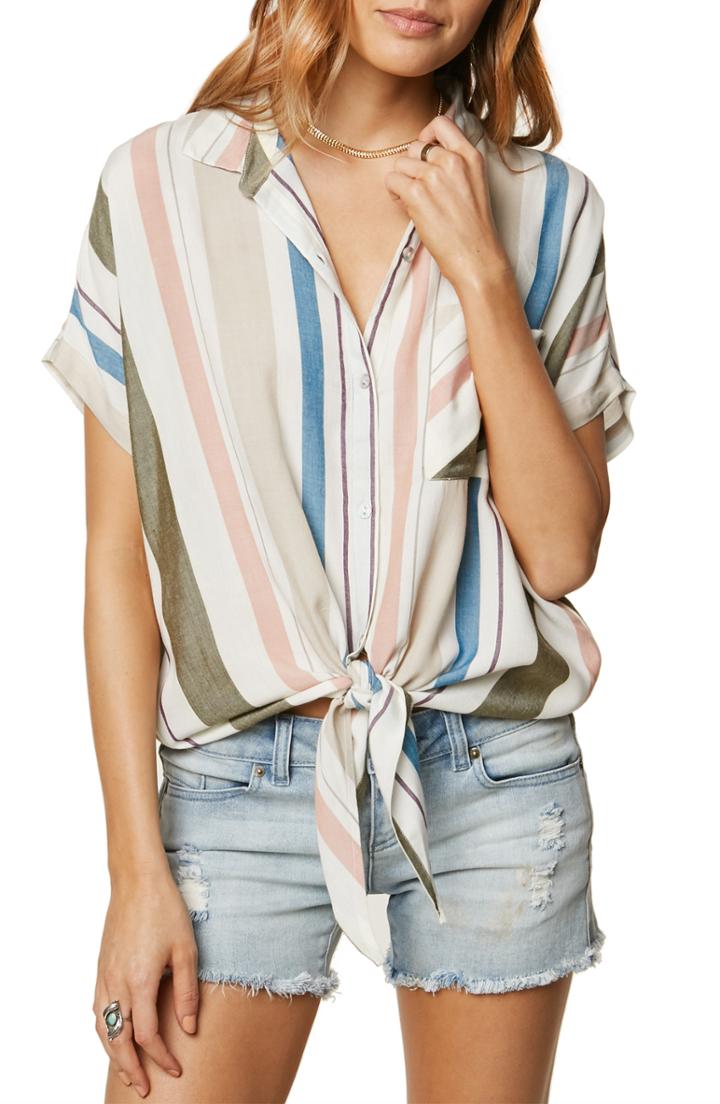 Women's Cece Puff Sleeve Plaid Blouse