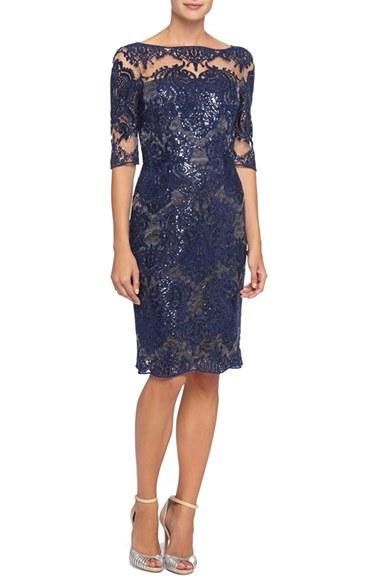 Women's Tahari Sequin Lace Sheath Dress