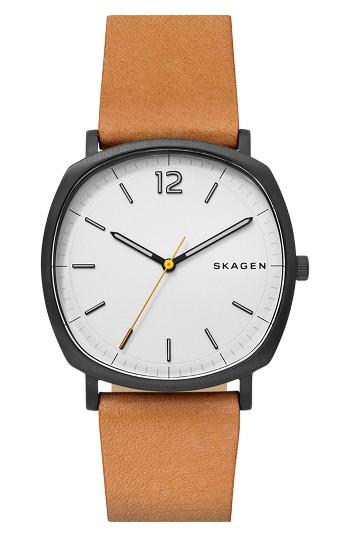 Men's Skagen Rungsted Leather Strap Watch, 40mm