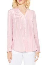 Women's Vince Camuto Split Neck Linen Blouse, Size - Pink