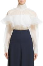 Women's A.w.a.k.e Frill Double Layered Tulle Top - Ivory