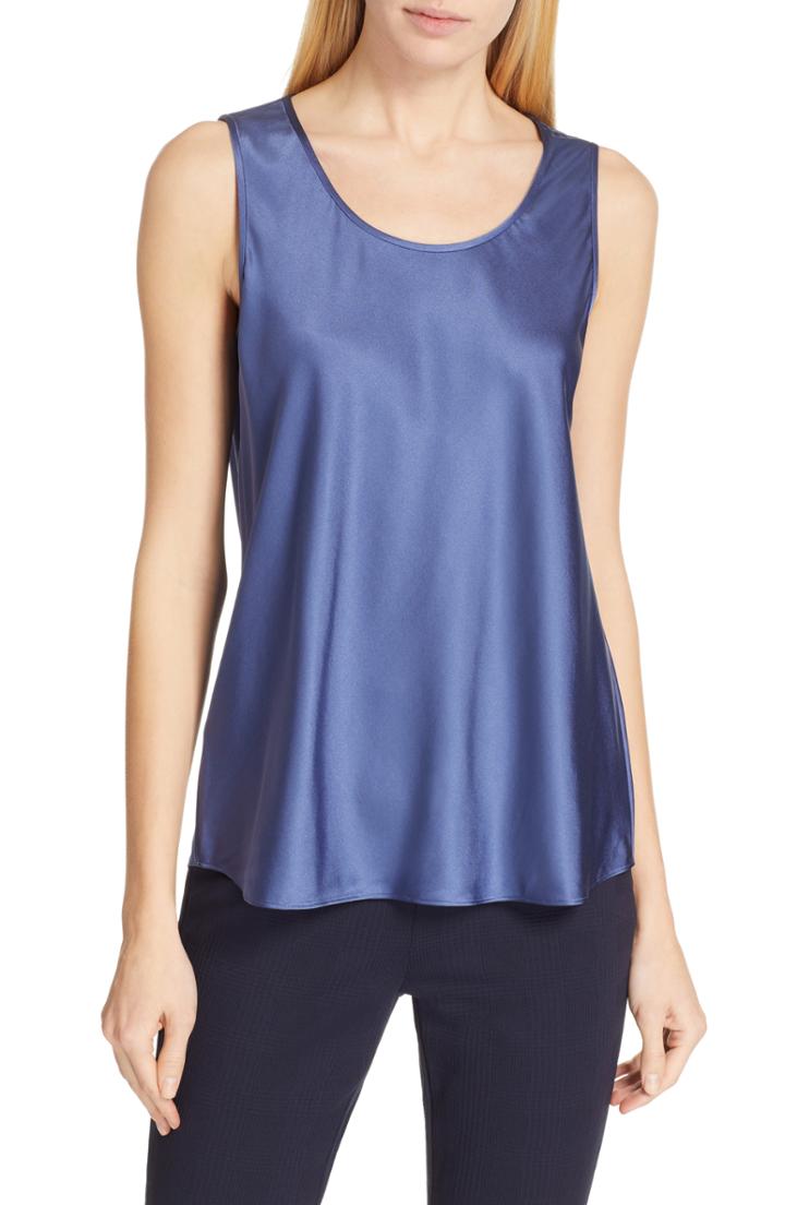 Women's Boss Inolea Stretch Silk Tank - Blue