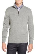 Men's John W. Nordstrom Quarter Zip Cashmere Sweater, Size - Grey