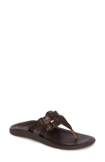 Women's Olukai Honoka'a Buckle Flip Flop M - Brown