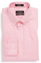 Men's Nordstrom Men's Shop Trim Fit Non-iron Gingham Dress Shirt - 32/33 - Pink