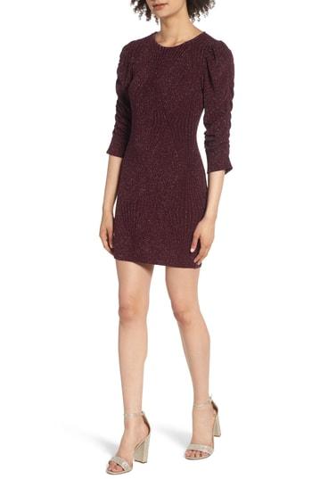 Women's Speechless Glitter Body-con Dress - Burgundy