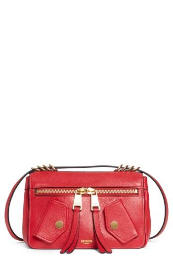 Moschino Grainy-b Leather Crossbody Bag - Red