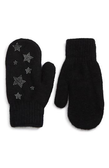 Women's David & Young Sequin Stars Mitten, Size - Black