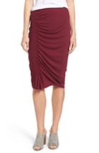 Women's Vince Camuto Asymmetrical Side Ruched Pencil Skirt - Red