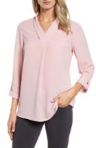 Women's Topshop Front Zip Polo Shirt Us (fits Like 0-2) - Blue