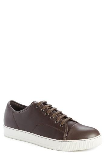 Men's Lanvin Shiny Cap Toe Sneaker Us / 7uk - Brown