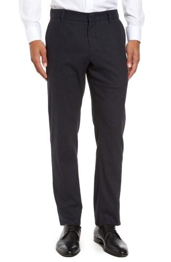 Men's Zachary Prell Rushmore Pinstripe Stretch Wool Blend Trousers - Blue