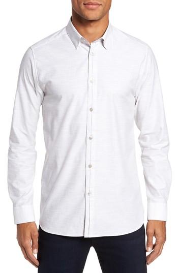Men's Ted Baker London Annisley Modern Slim Fit Sport Shirt (xl) - Grey