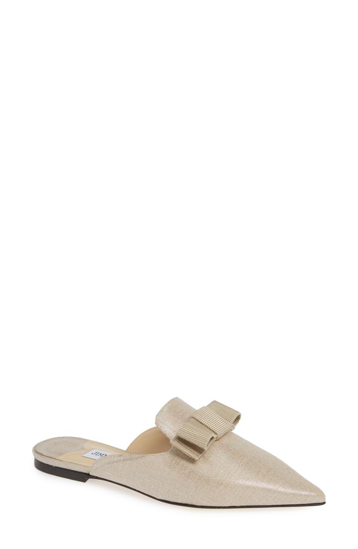 Women's Jimmy Choo Galaxy Bow Mule Us / 37eu - Beige