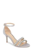 Women's Jewel Badgley Mischka Melania Crystal Embellished Ankle Strap Sandal M - Metallic