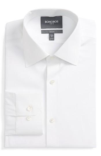 Men's Bonobos Jetsetter Slim Fit Stretch Solid Dress Shirt .5 32 - White