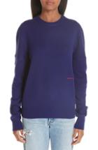 Women's Calvin Klein 205w39nyc Logo Embroidered Cashmere Sweater - Blue
