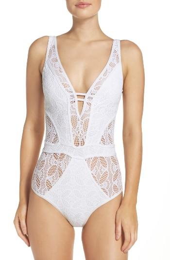 Women's Becca Color Play One-piece Swimsuit - White