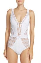 Women's Becca Color Play One-piece Swimsuit - White
