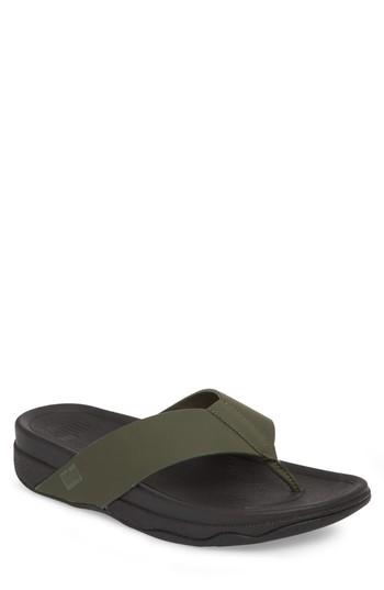 Men's Fitflop Surfer Toe Flip Flop M - Green