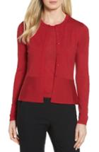 Women's Boss Faithe Wool Dot Jacquard Cardigan - Red