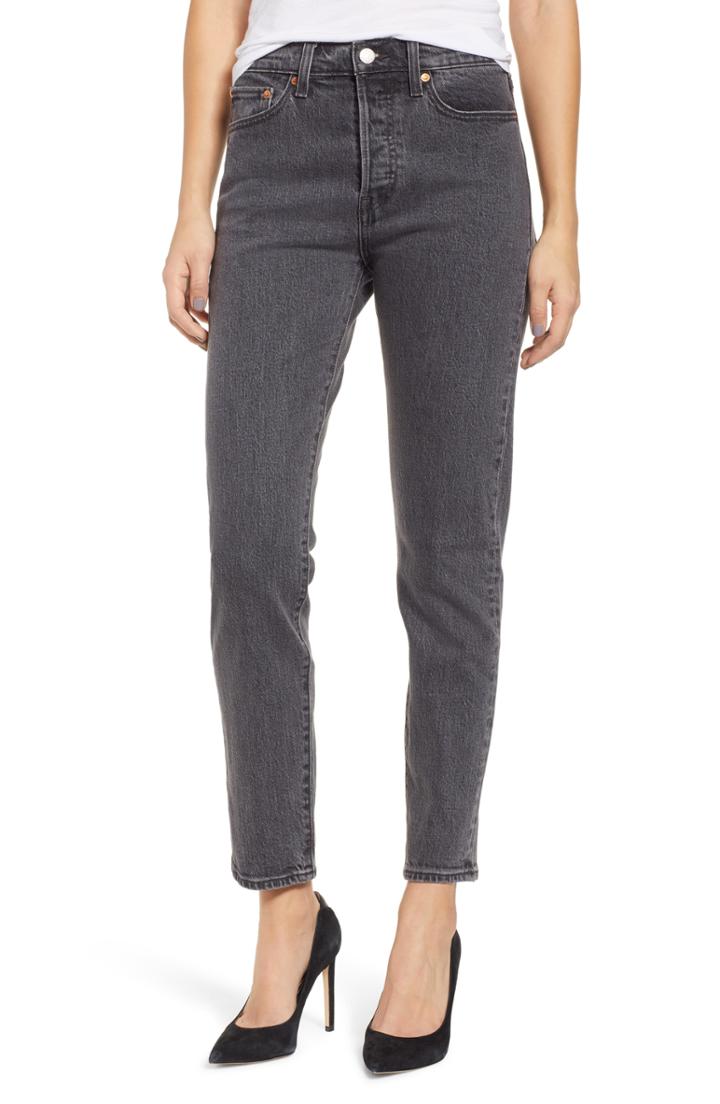 Women's Levi's Wedgie Icon Fit High Waist Ankle Jeans - Black