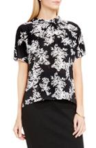 Women's Vince Camuto Shirred Mock Neck Blouse - Black