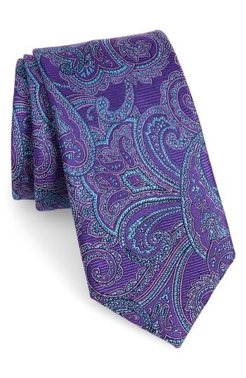 Men's Nordstrom Men's Shop Avalon Paisley Silk Tie, Size X-long - Purple